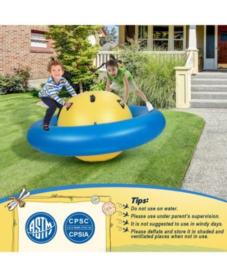 7.5 FT Inflatable Dome Rocker Bouncer with 6 Handles Fun Outdoor Game