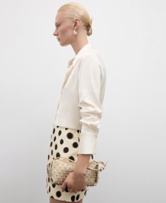 MANGO Women's Polka-Dot Satin Mini-Skirt