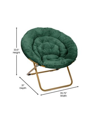 1 Count With Cozy Faux Fur Cushion And Metal Frame For Dorms, Bedrooms, Apartments And More - Ersa Oversize Folding Saucer Chair