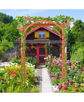 SKONYON Garden Archway Arch Lattice Trellis Pergola for Climbing Plants and Outdoor Wedding Bridal Decor