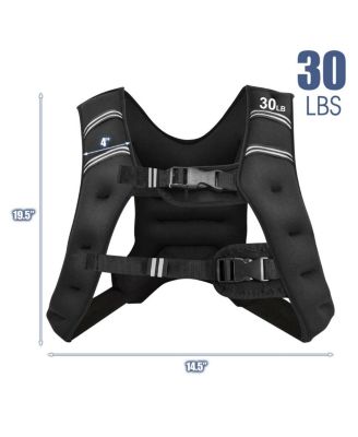 30LBS Workout Weighted Vest with Mesh Bag Adjustable Buckle-30 lbs