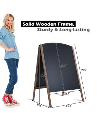 40-Inch Wooden A-Frame Sidewalk Chalkboard Sign for Wedding or Event Signage