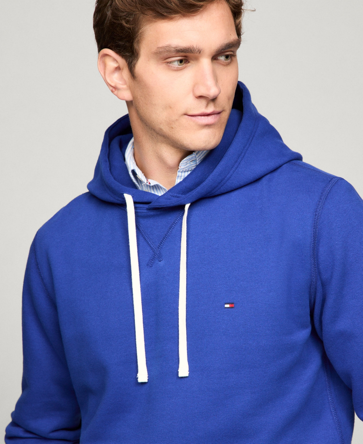 Tommy Hilfiger Men's Big & Tall Essential Fleece Hoodie In Wedge Blue