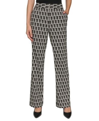 KARL LAGERFELD PARIS - Women's Monogrammed Straight-Leg Pants