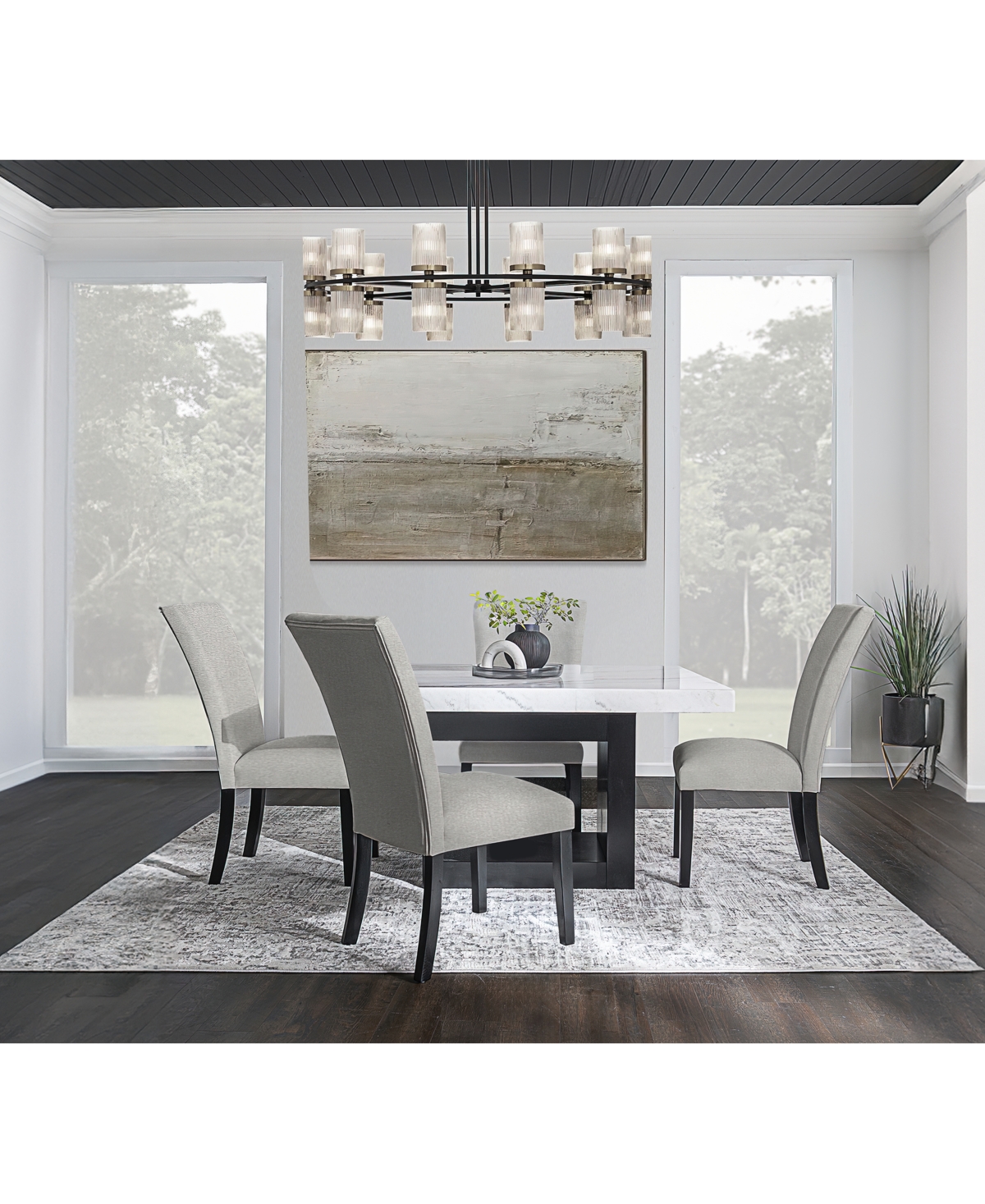 Macy's Kellet Grey Velvet Side Chair In Grey