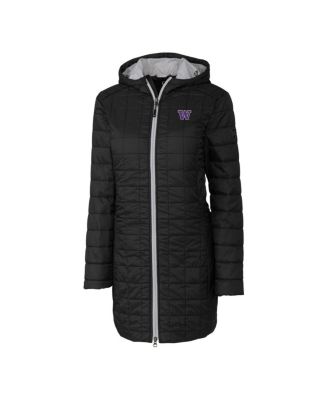 Women's Black Washington Huskies Rainier PrimaLoft Eco Hooded Long Coat