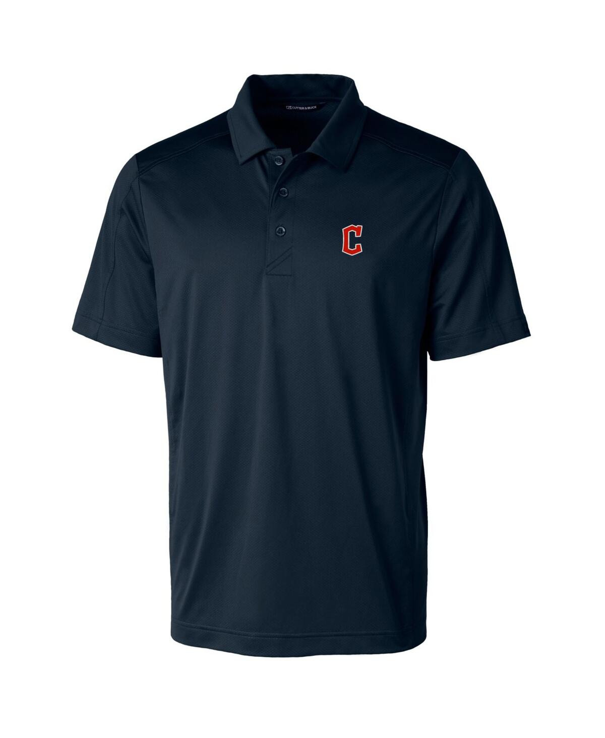 Cutter & Buck Men's Navy Cleveland Guardians Prospect Textured Stretch Polo In Navy