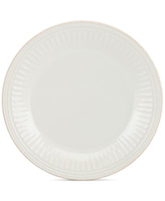 Dinnerware Stoneware French Perle Groove White Dinner Plate