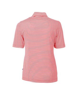 Women's Scarlet Nebraska Huskers DryTec Virtue Eco Pique Stripe Polo