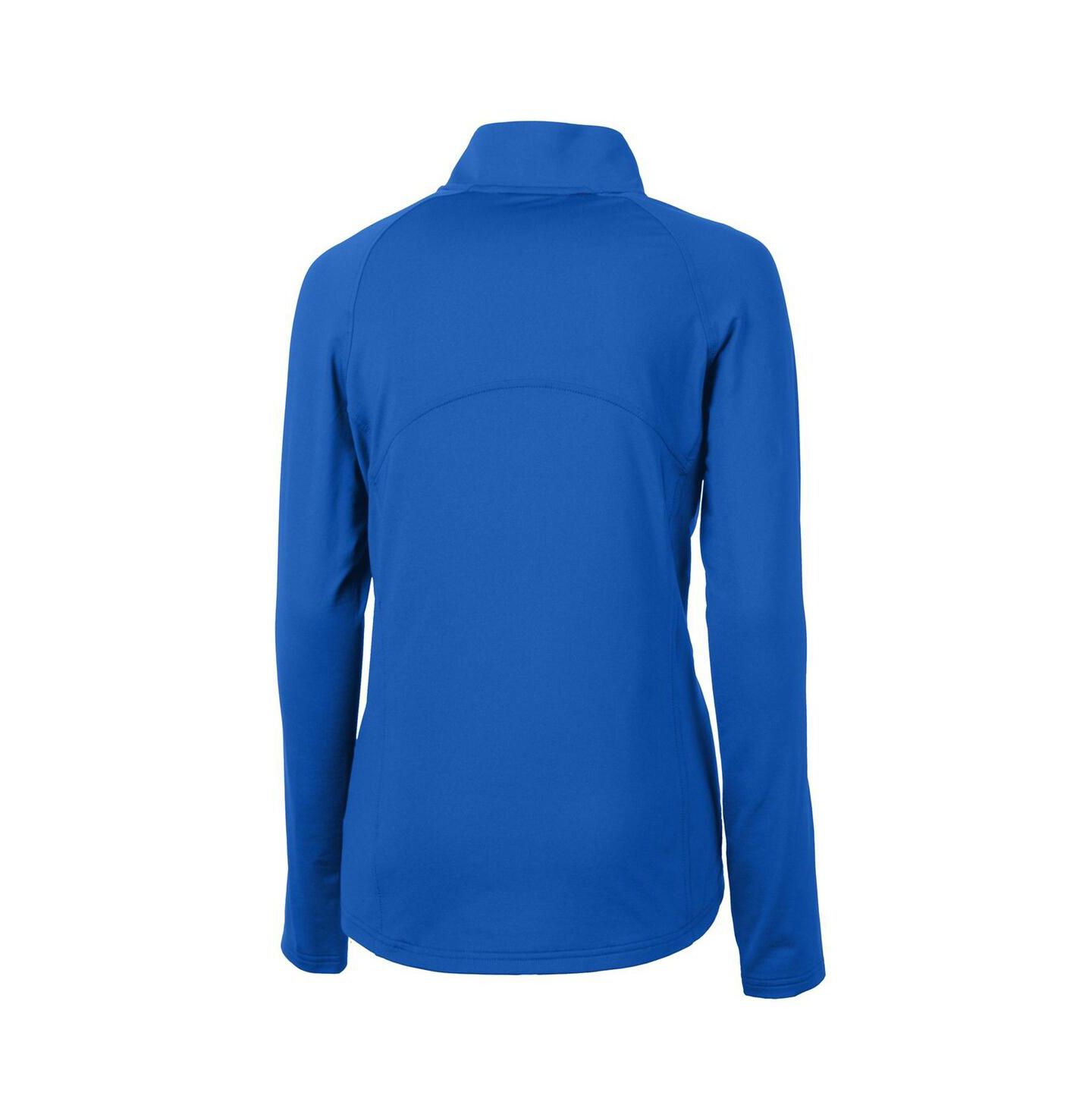 Женский свитер Cutter & Buck Royal Denver Broncos Throwback Logo Adapt Eco Knit Stretch Half-Zip Pullover Top — фото 2