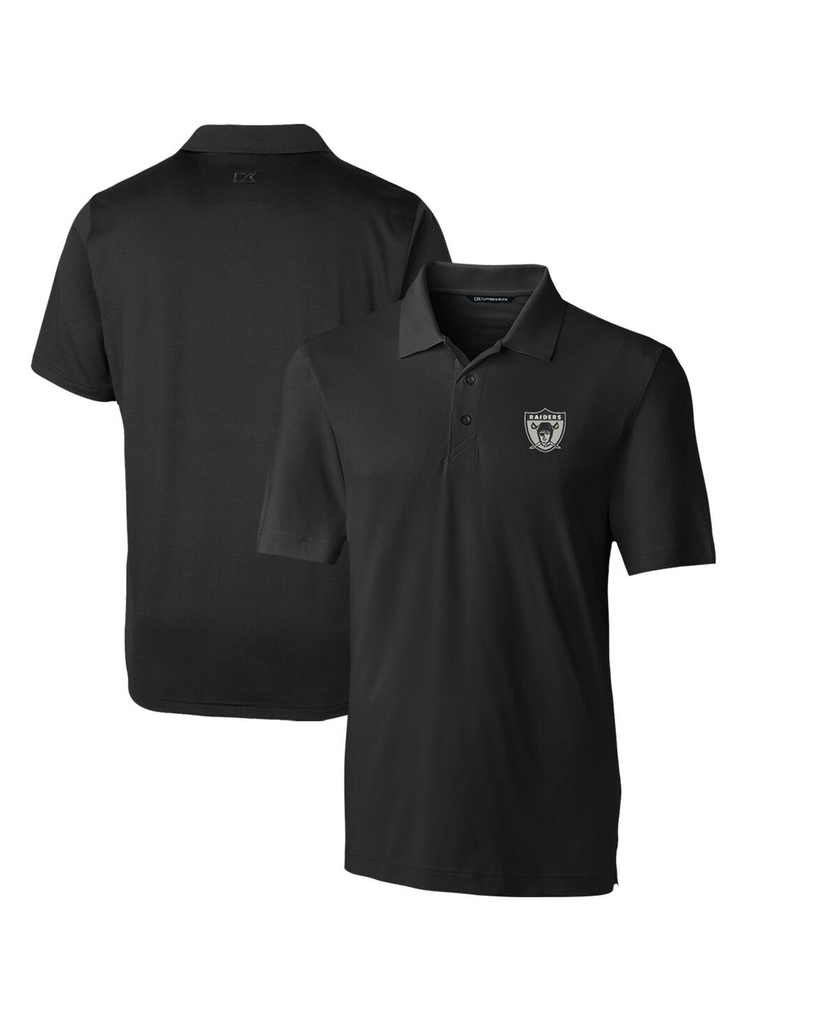 Cutter & Buck Men's Black Las Vegas Raiders Throwback Logo Forge Stretch Polo In Black