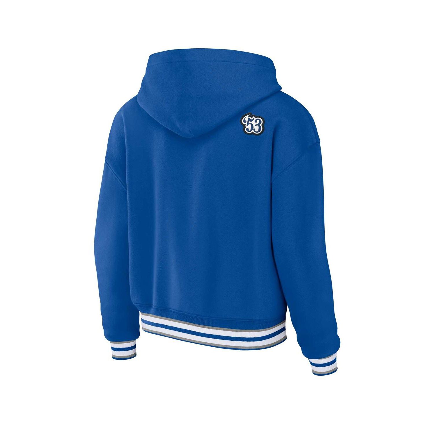 Women's Royal Indianapolis Colts Plus Size Lace-Up Pullover Hoodie