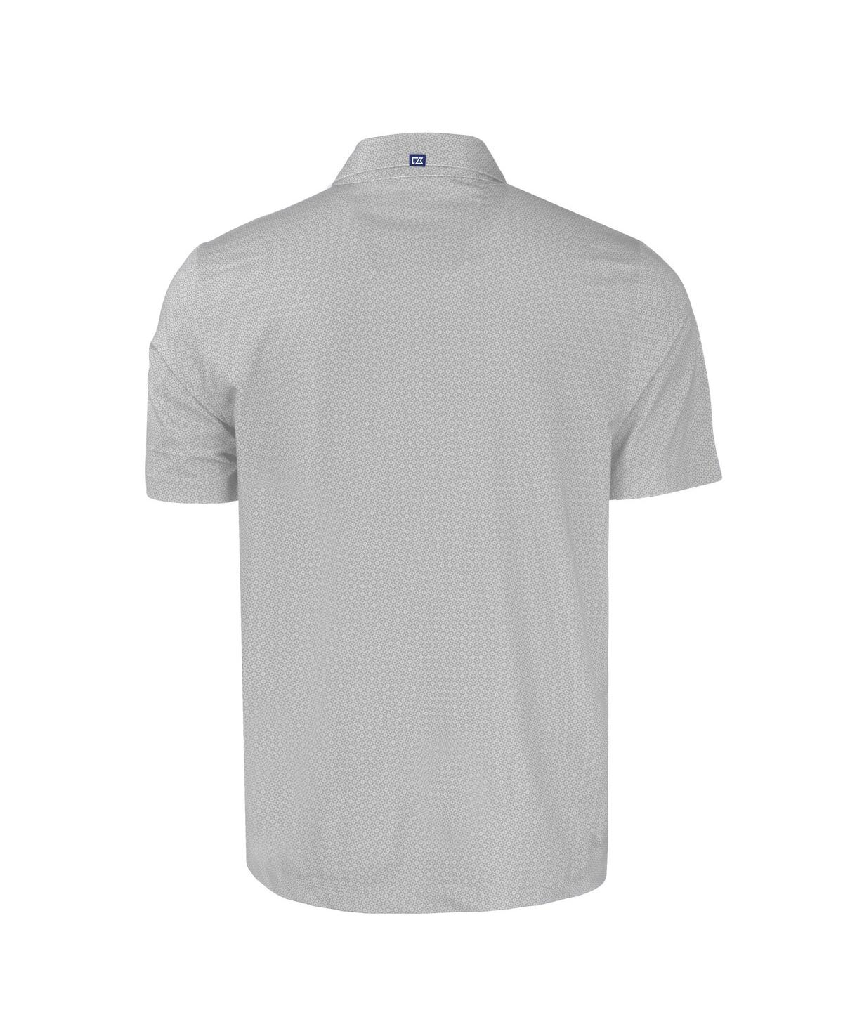 Cutter & Buck Men's Gray Bradley Braves Pike Eco Tonal Geo Print Stretch Polo In Gray