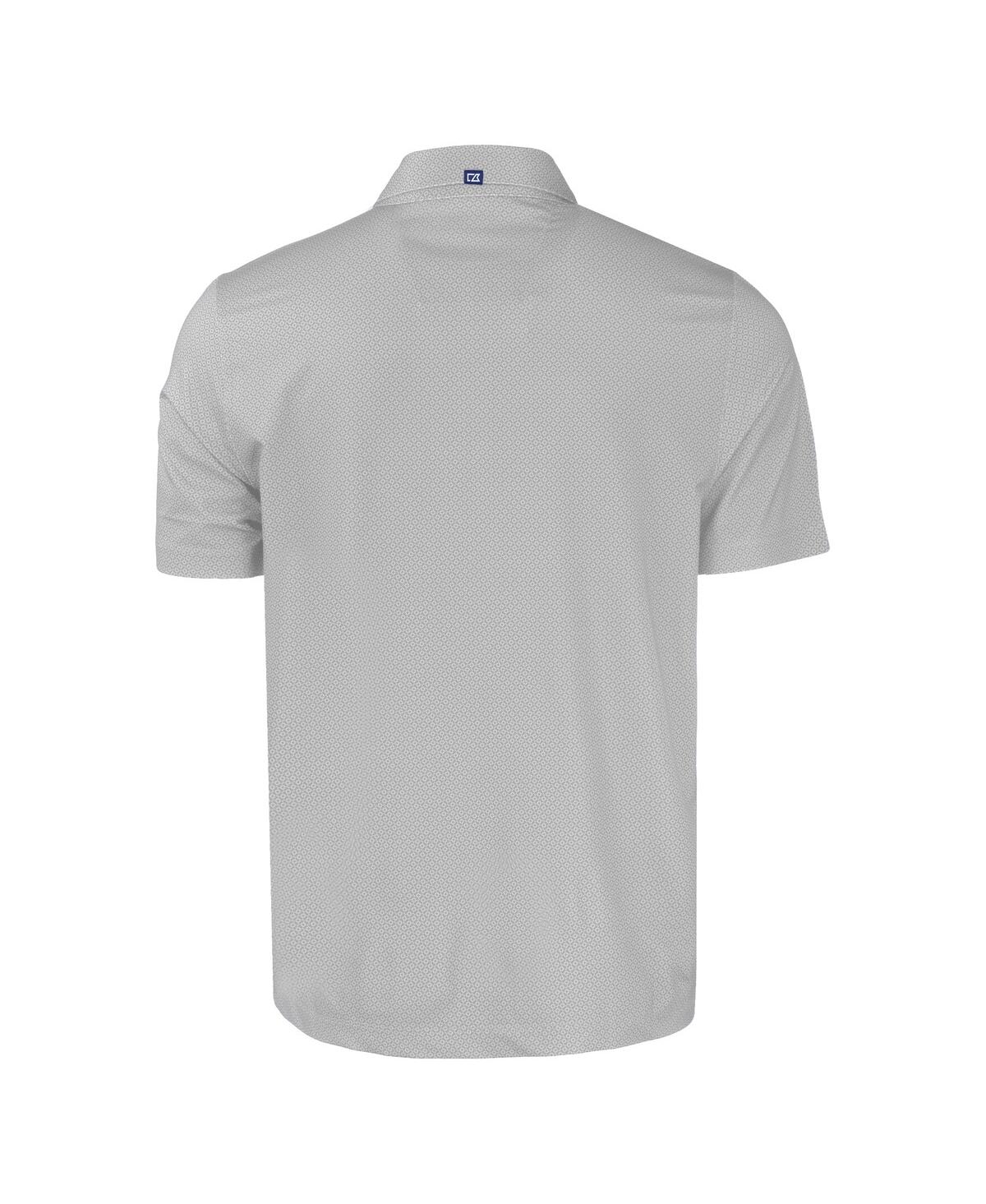 Cutter & Buck Men's Gray Houston Cougars Pike Eco Tonal Geo Print Stretch Polo In Gray