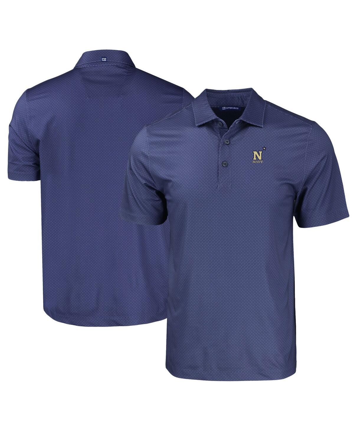 Men's Navy Navy Midshipmen Pike Eco Tonal Geo Print Stretch Polo - Navy