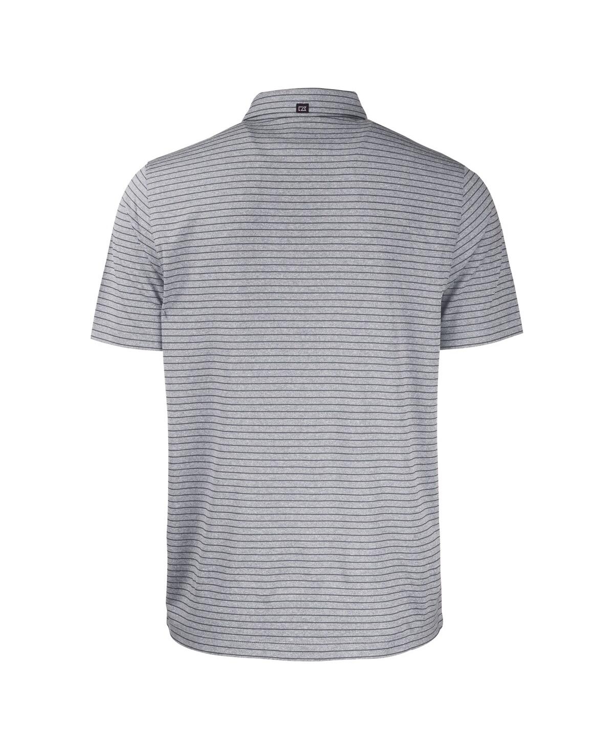 Cutter & Buck Men's Georgia Bulldogs Forge Eco Heathered Stripe Stretch Polo In Heather Black