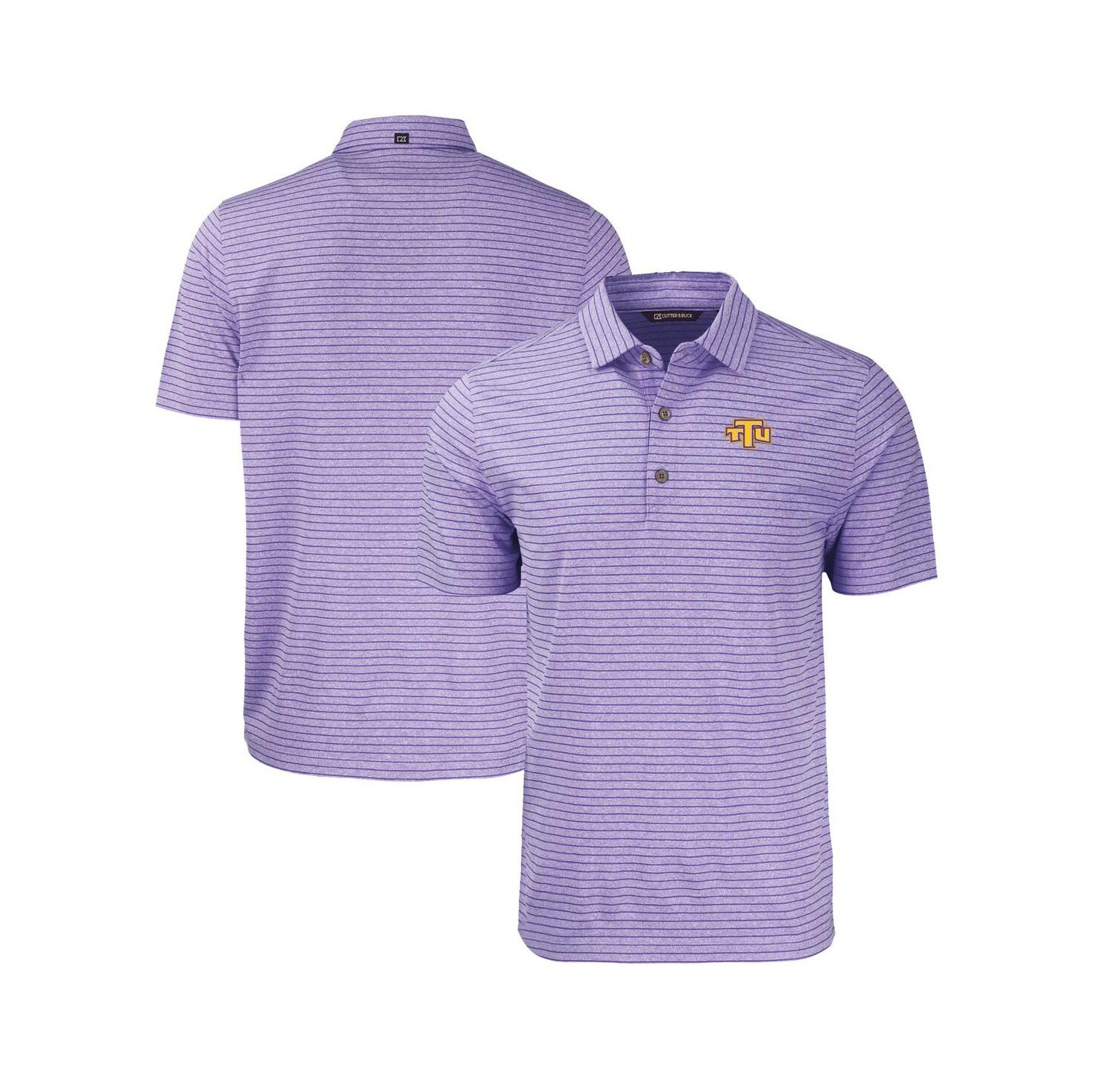 Men's Heather Purple Tennessee Tech Golden Eagles Forge Eco Heathered Stripe Stretch Polo