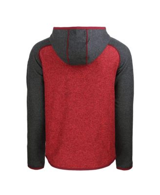 Men's Heather Red/Heather Charcoal Kansas City Chiefs Helmet Mainsail Sweater-Knit Full-Zip Hoodie