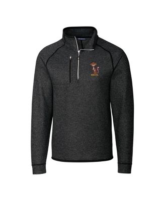 Men's Heather Charcoal Minnesota Golden Gophers Vault Mainsail Sweater-Knit Raglan Half-Zip Jacket