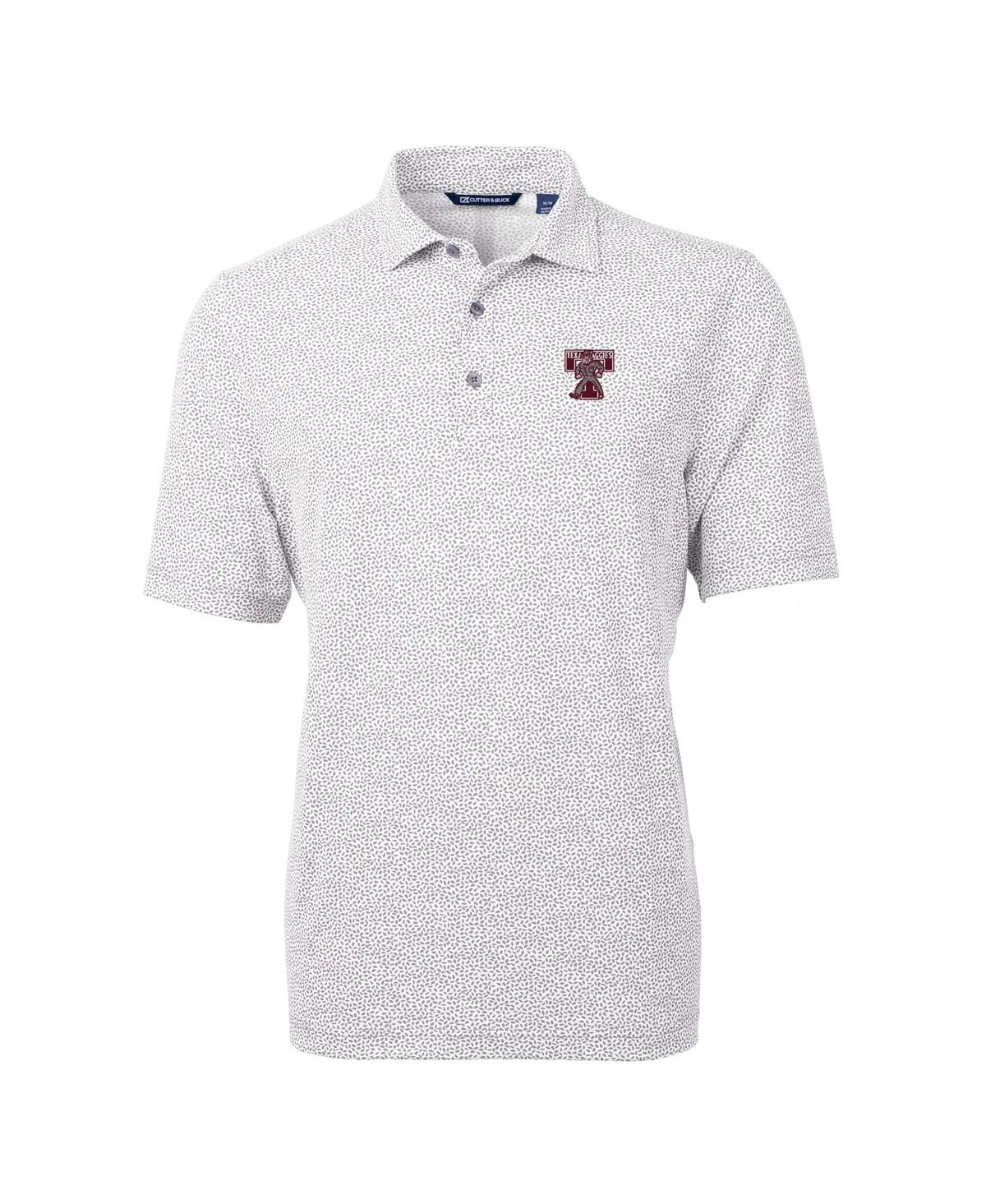 Cutter & Buck Men's Gray Texas A&m Aggies Vault Drytec Virtue Eco Pique Botanical Print Polo In Gray