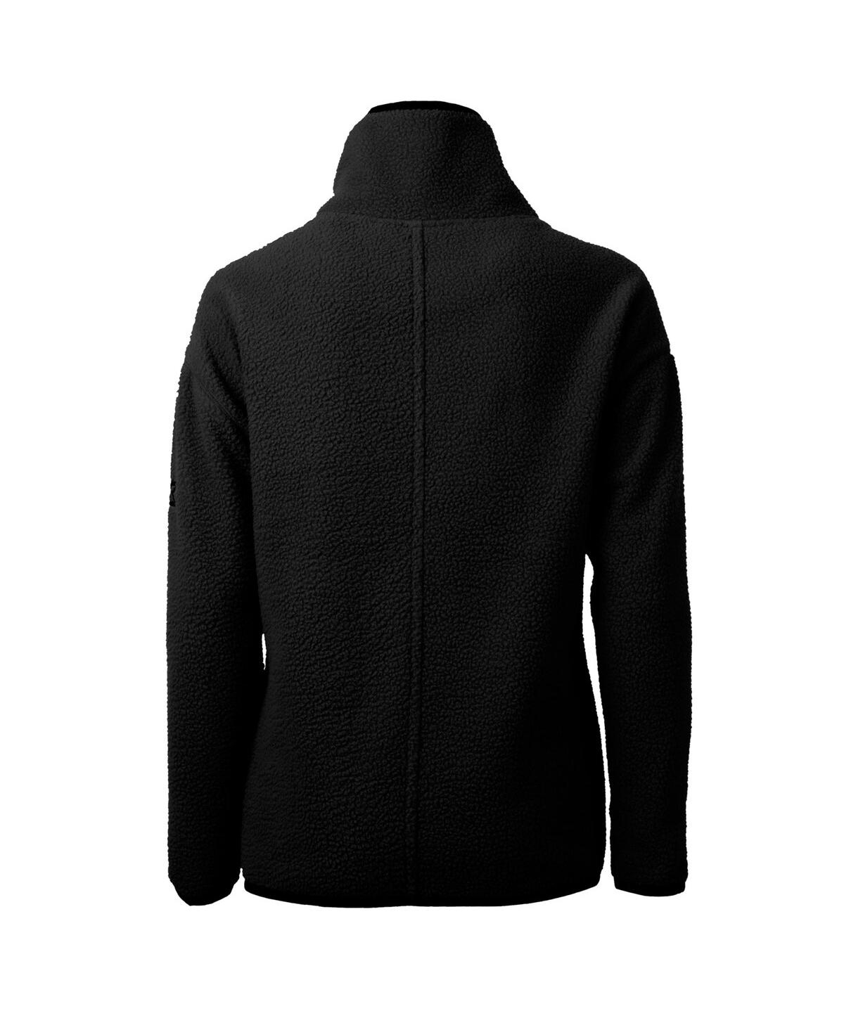 Cutter & Buck Women's Black Minnesota Vikings Cascade Eco Sherpa Fleece Half-zip Jacket In Black