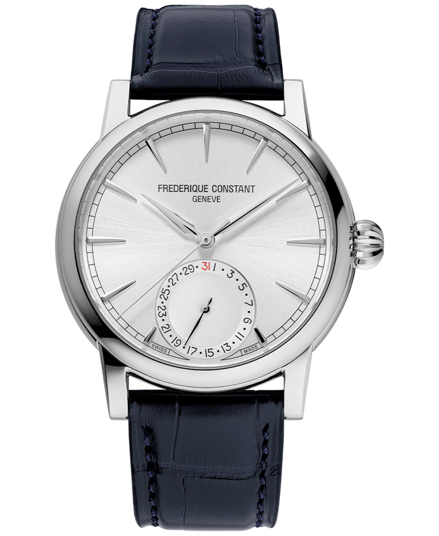 Мужские часы Frederique Constant Swiss Automatic Classic Date Manufacture Blue Leather Strap Watch 40mm — фото 1