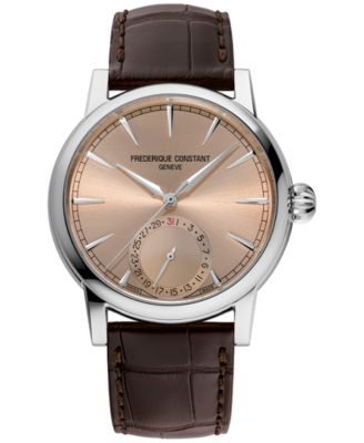 Frederique Constant - Men's Swiss Automatic Classic Date Manufacture Brown Leather Strap Watch 40mm
