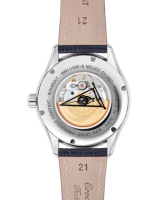 Men's Swiss Automatic Runabout Blue Leather Strap Watch 42mm