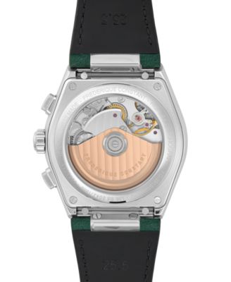 Men's Swiss Automatic Chronograph Highlife Green Leather Strap Watch 41mm