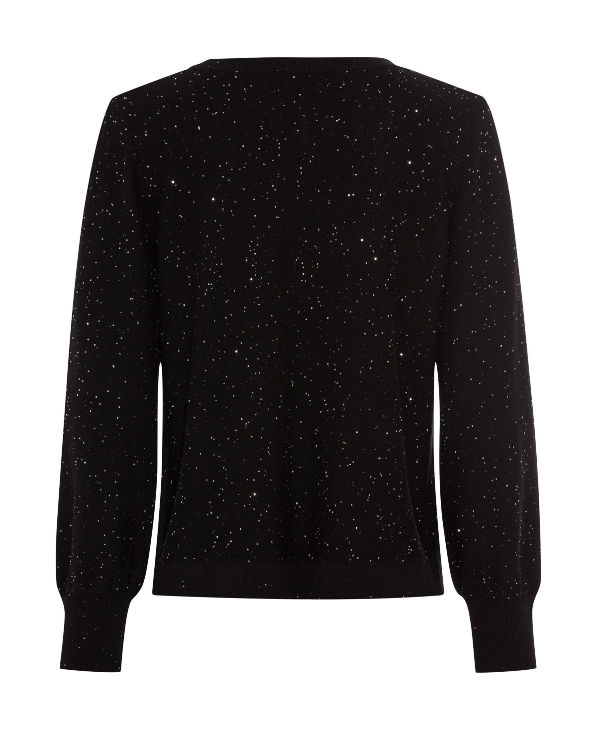 Olsen Women's Cotton Blend Long Sleeve Allover Sparkle Cardigan