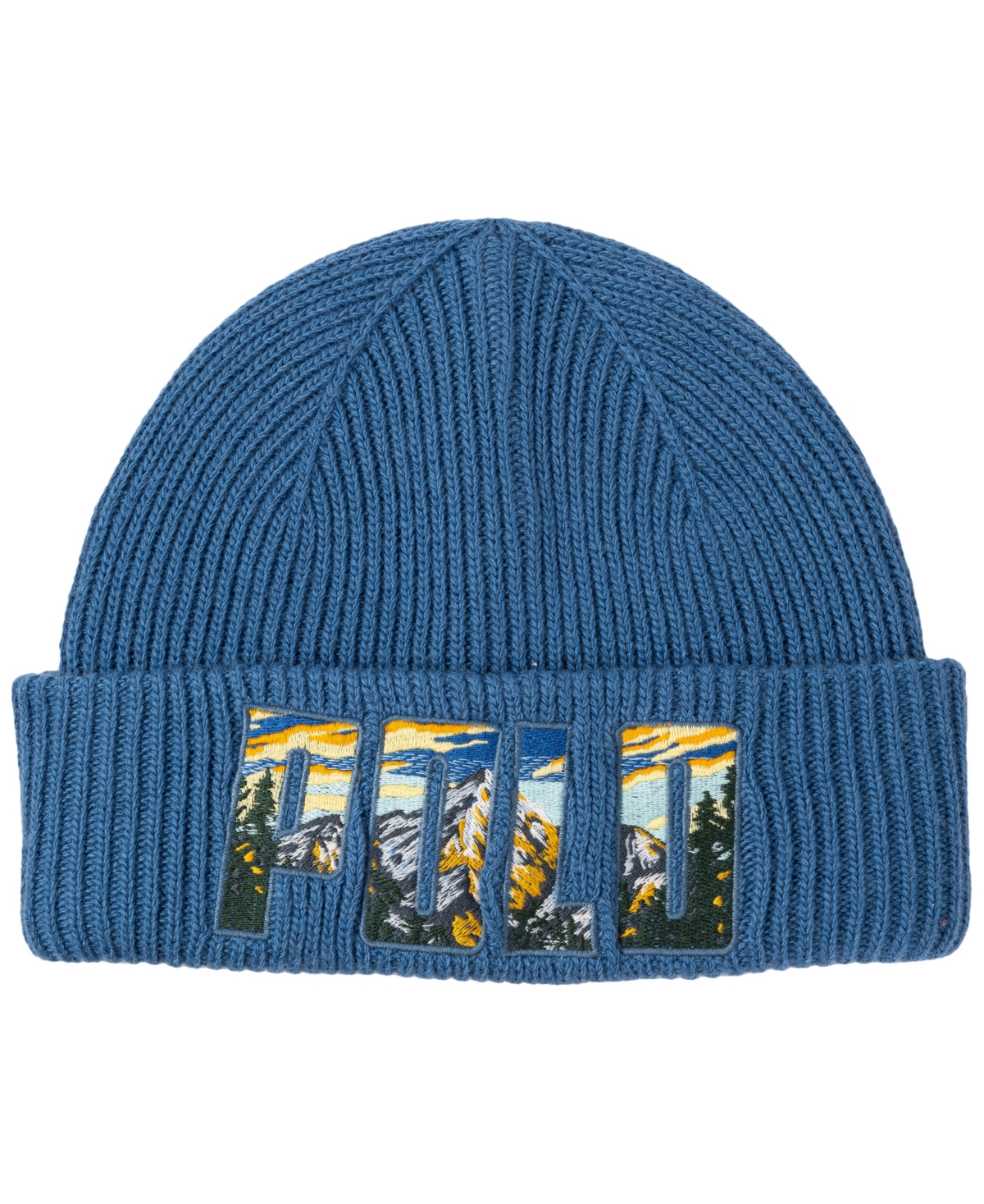 Men's Scenic Polo Embroidered Beanie In Bay Blue
