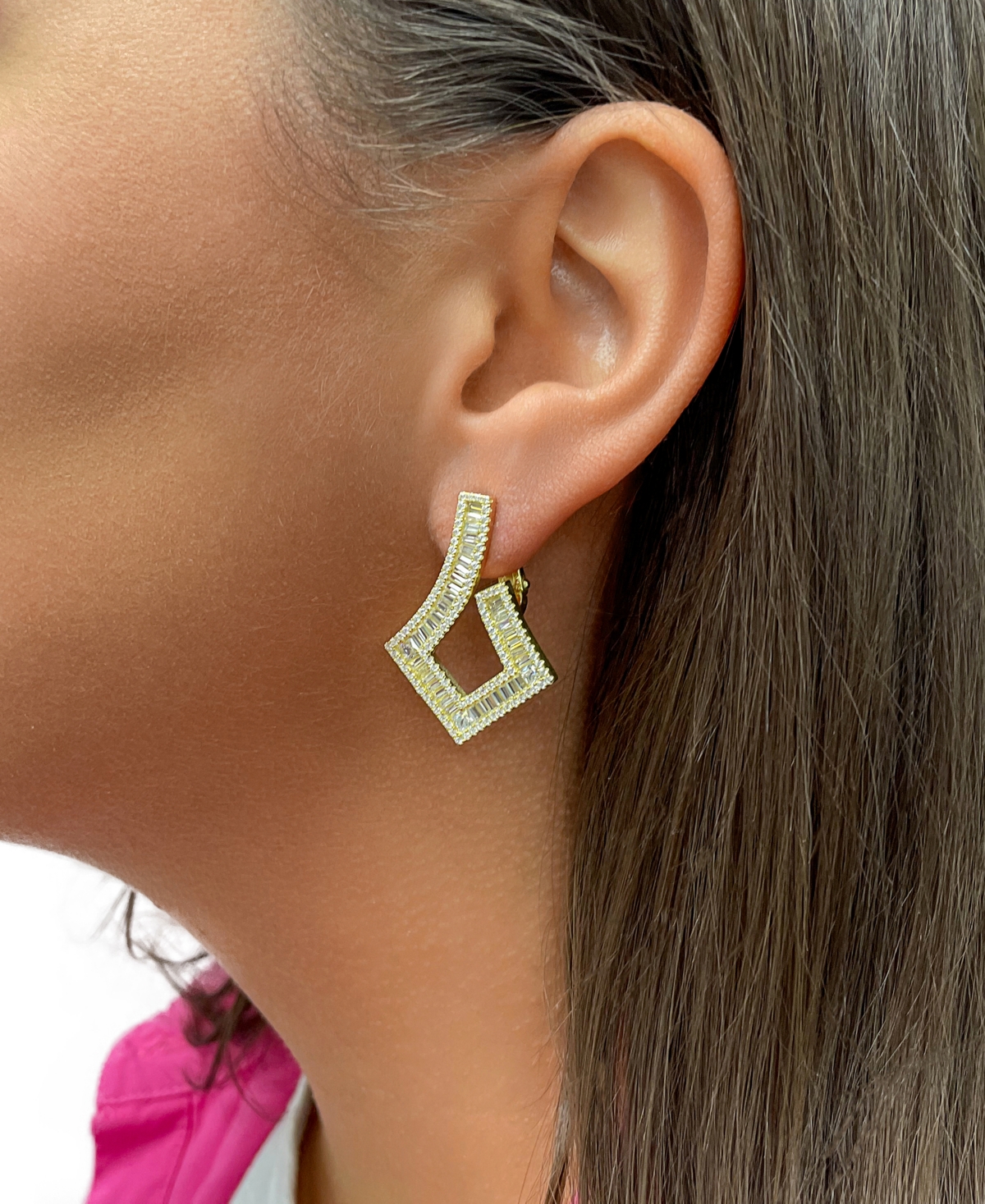 Sterling Forever Amina Cubic Zirconia Drop Earrings In 14k Gold Plated In Gold