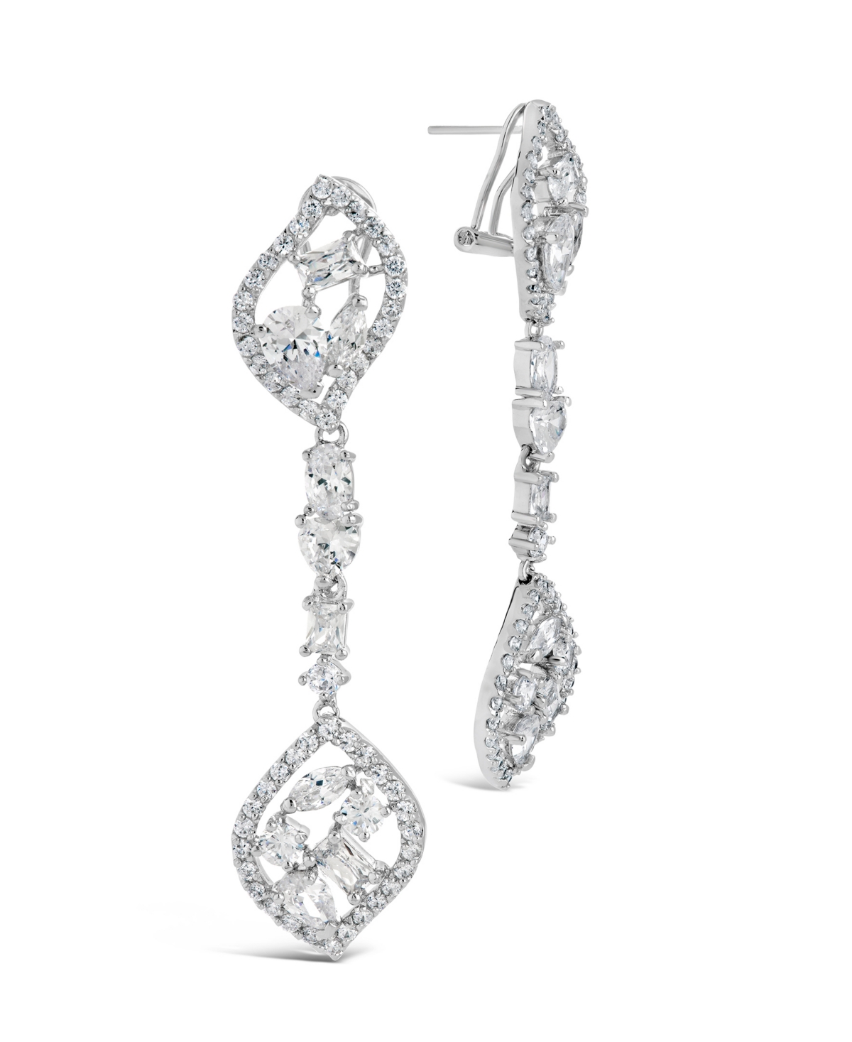 Sterling Forever Mariah Cubic Zirconia Drop Earrings In Silver