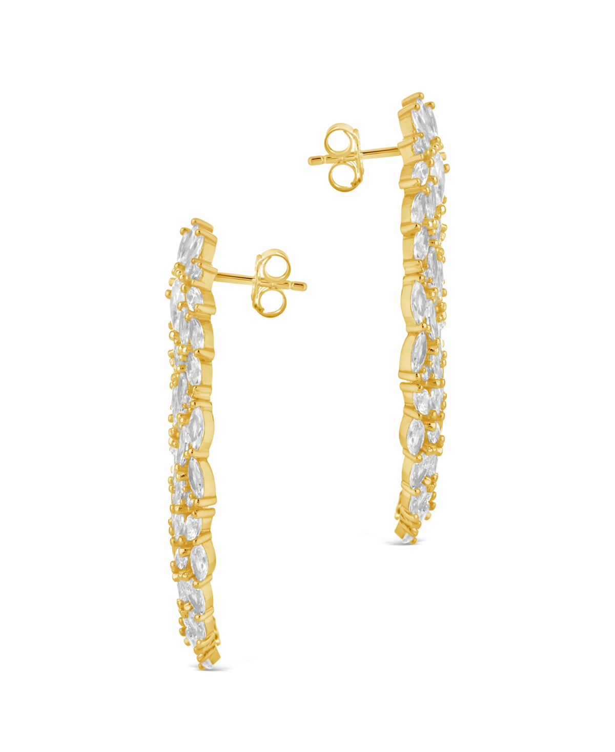 Sterling Forever Gwen Cubic Zirconia Statement Drop Earrings In Silver
