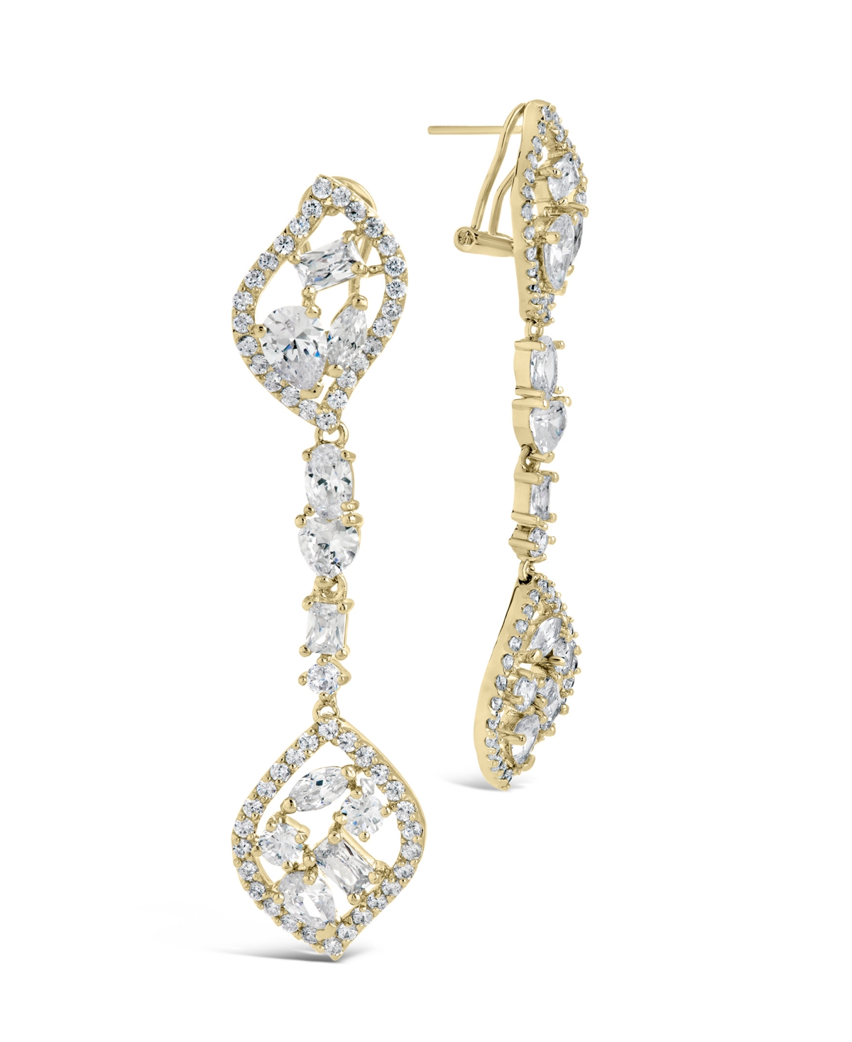 Sterling Forever Mariah Cubic Zirconia Drop Earrings In Gold
