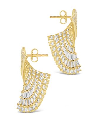 Hartford Cubic Zirconia Fan Drop Stud Earrings