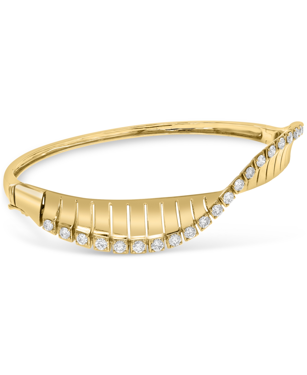 Effy Collection Effy Diamond Wave Bangle Bracelet (1-1/4 Ct. T.w.) In 14k Gold In Yellow Gold
