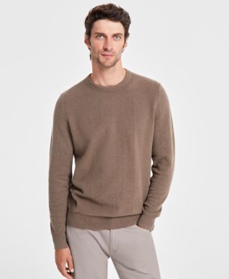 Alfani - Men's Herringbone Crewneck Sweater, Created for Macy's