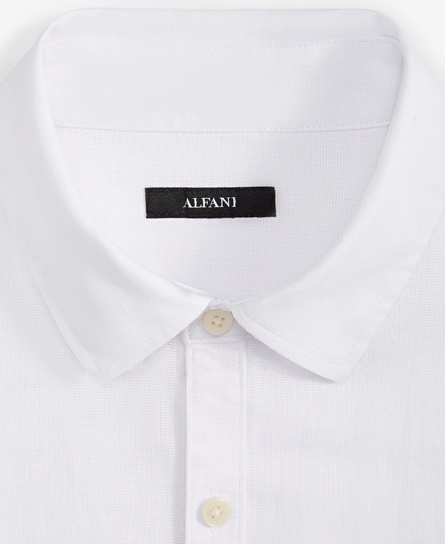 Мужская рубашка Alfani Short-Sleeve Solid Textured, цвет: Яркий белый — фото 3