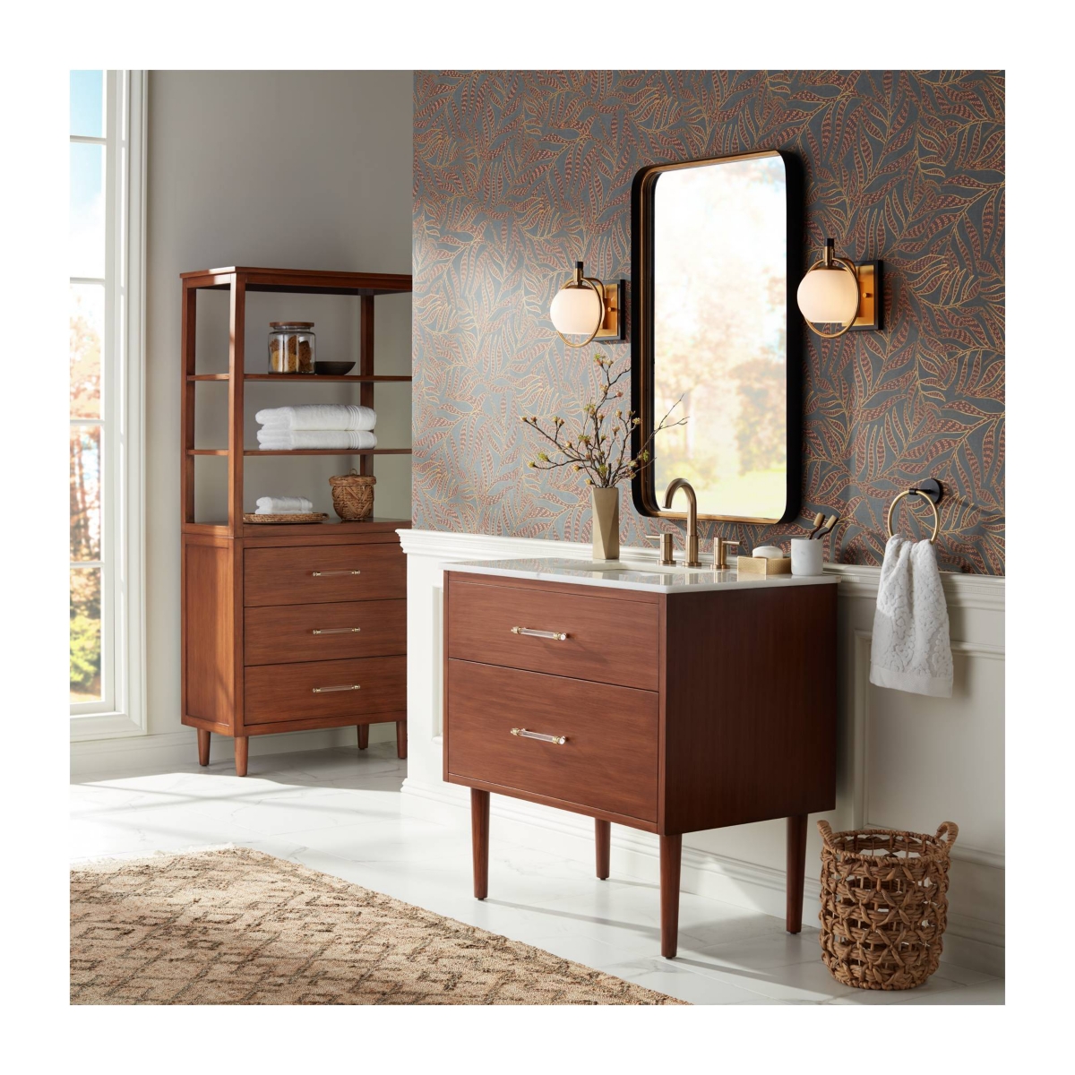 Carlyn Modern Art Deco Wall Light Sconce Warm Brass Black Hardwired 9 1/2