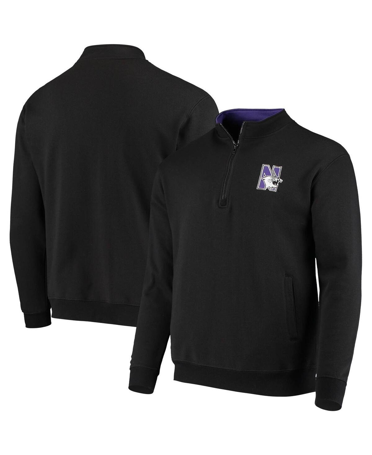 Colosseum Men's Black Northwestern Wildcats Tortugas Logo Quarter-zip Jacket In Black