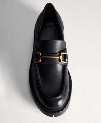 Women's Metallic Detail Leather Moccasins