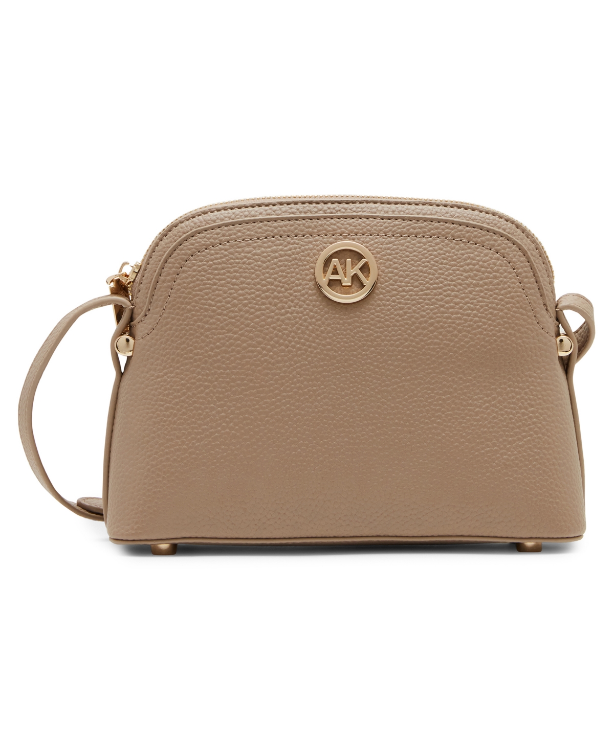 Anne Klein Dome Crossbody With Detachable Card Case In Truffle
