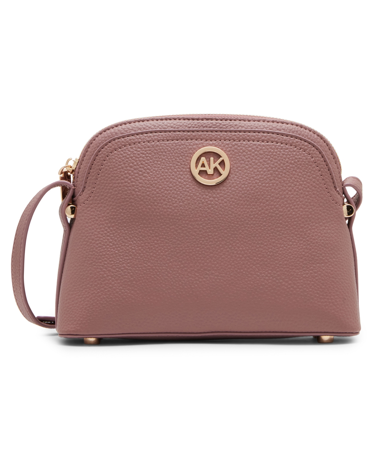 Anne Klein Dome Crossbody With Detachable Card Case In Mauve Mist