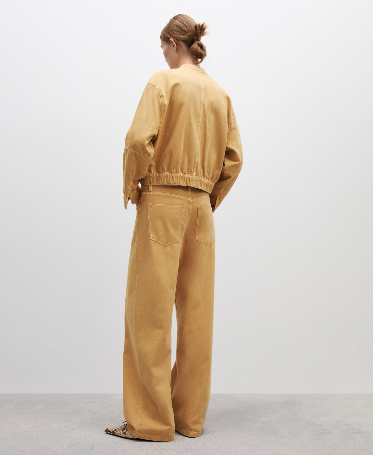 Mango Women's Wide Leg Mid-Rise Jeans