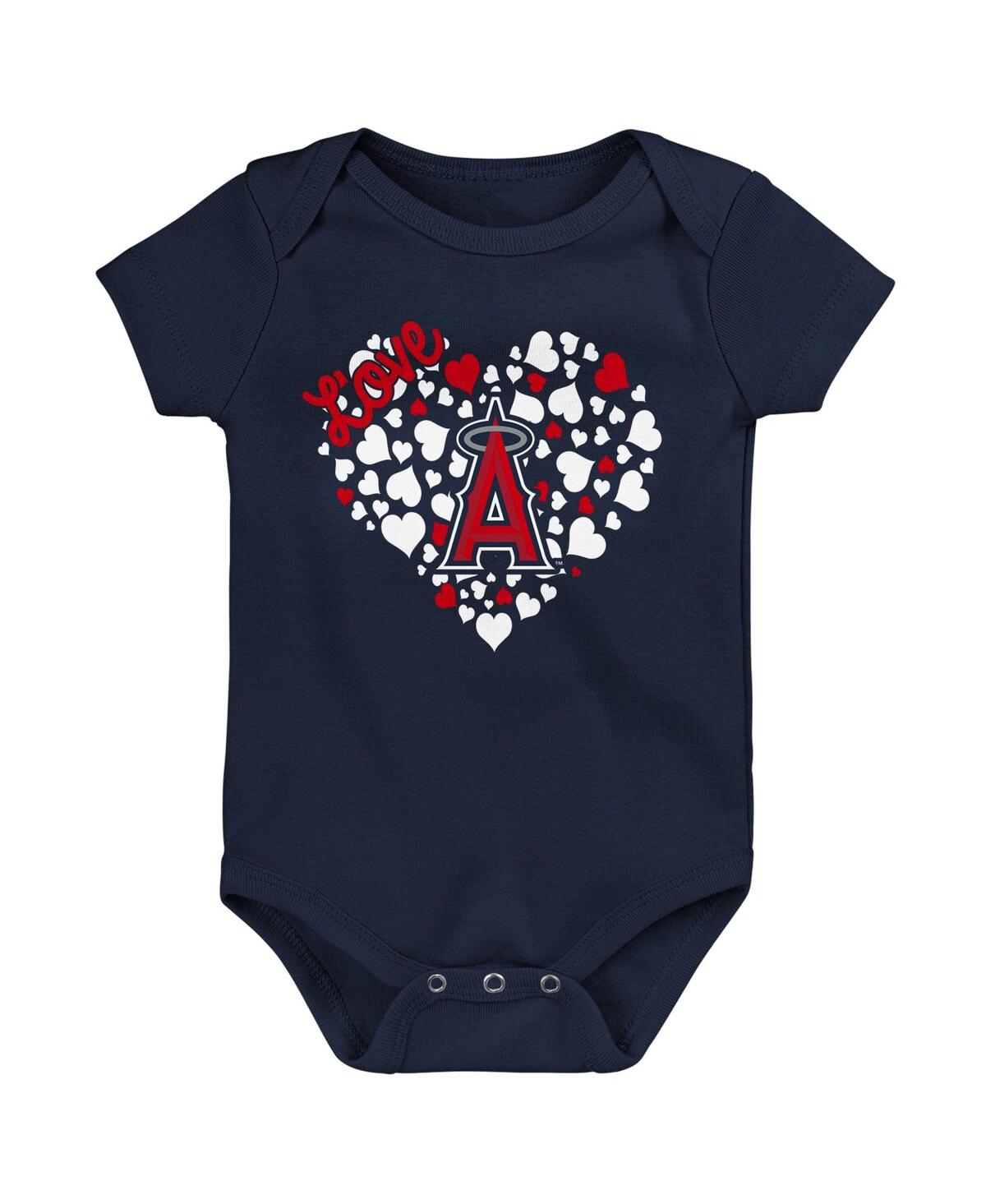 Outerstuff Baby Girls Fanatics Los Angeles Angels 3-pack Home Run Bodysuit Set In Multi