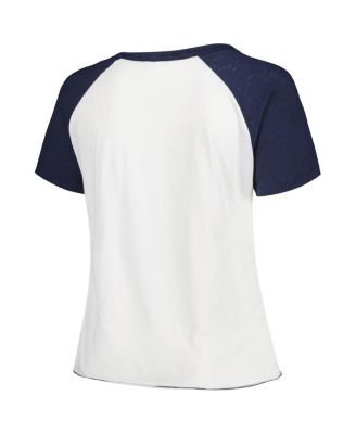 Women's White Tampa Bay Rays Plus Size Baseball Raglan T-Shirt