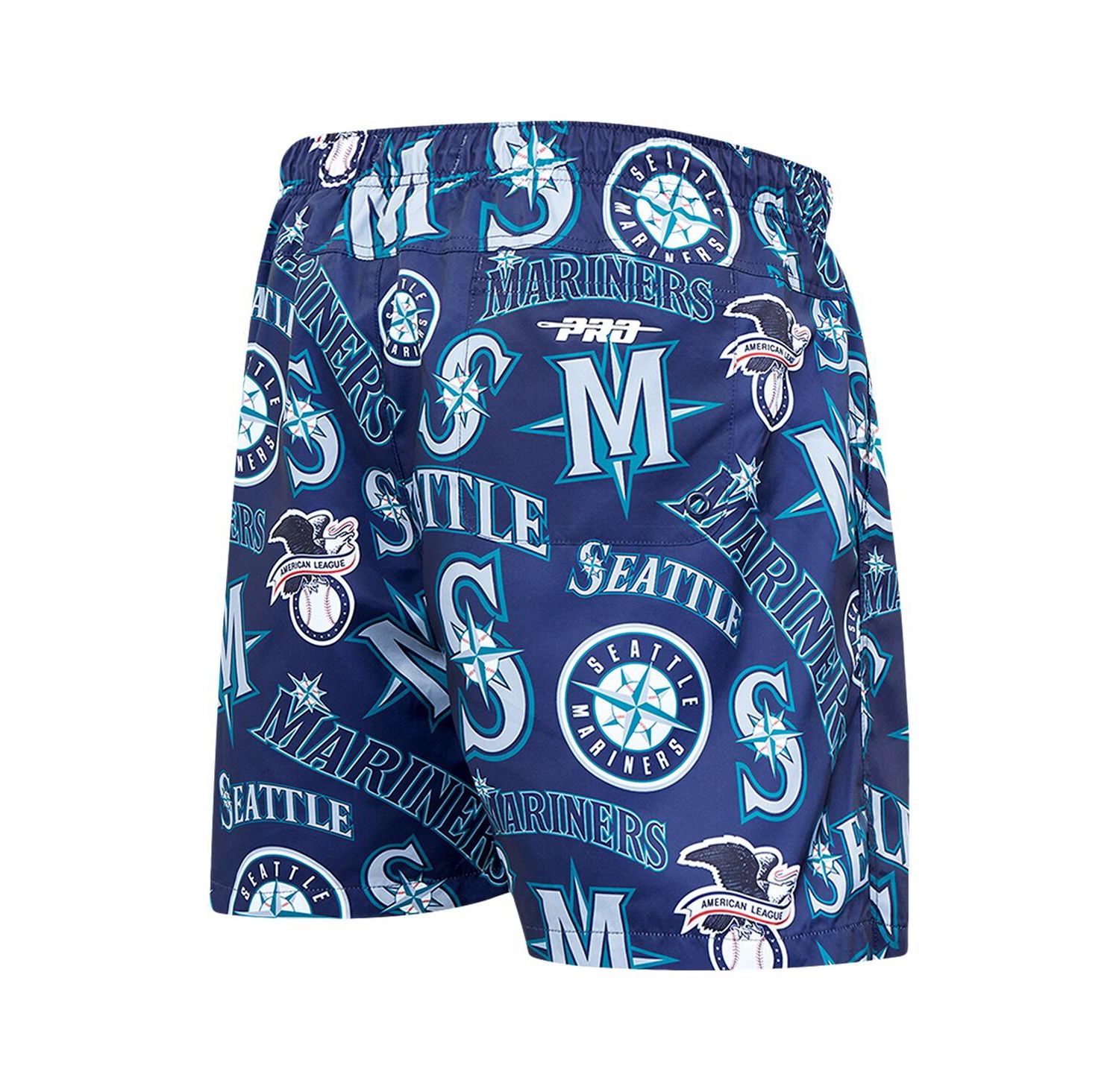 Men's Aqua Seattle Mariners Toss Logo Woven Shorts