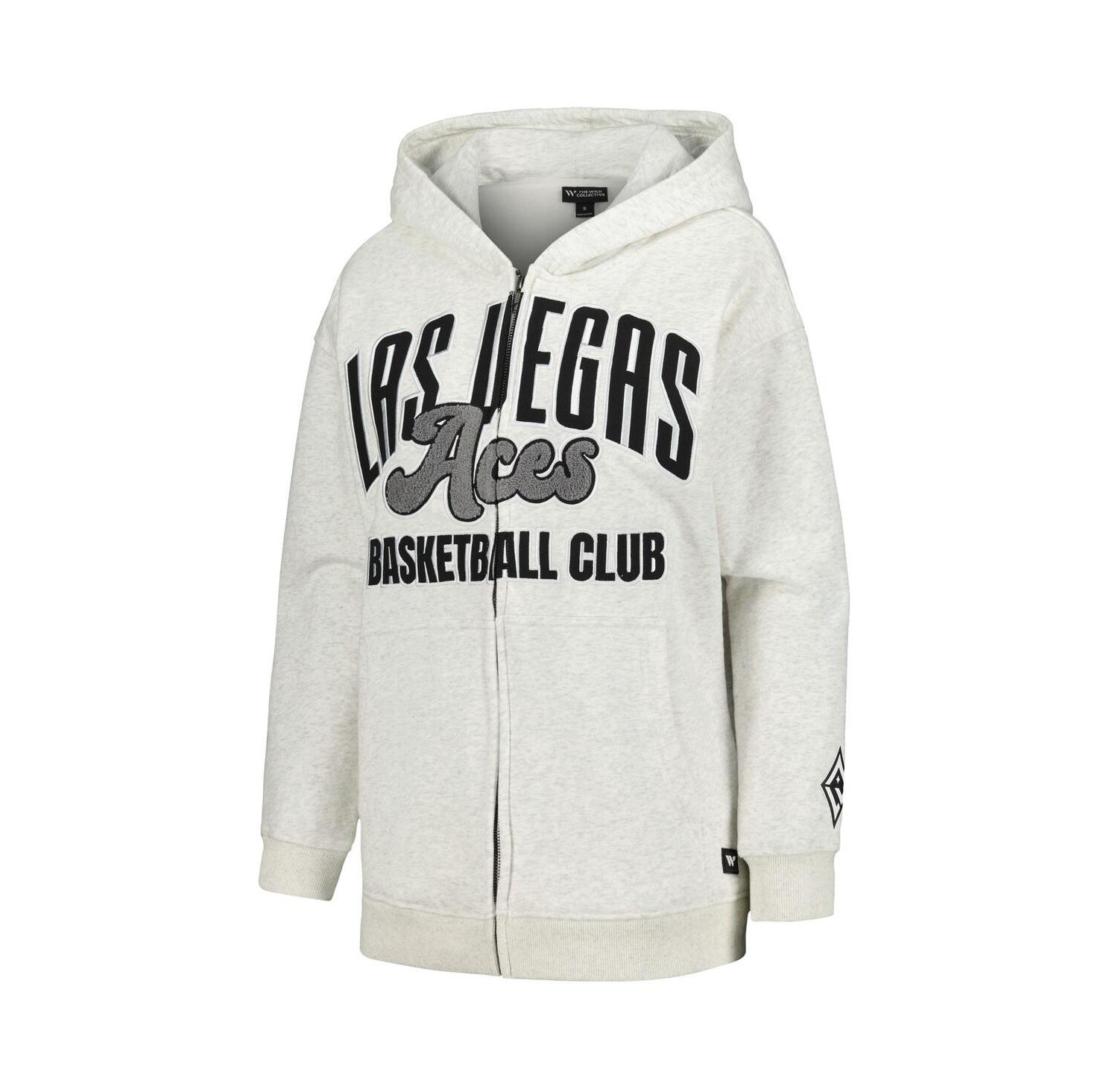 Women's Heather Gray Las Vegas Aces Washed Full-Zip Hoodie