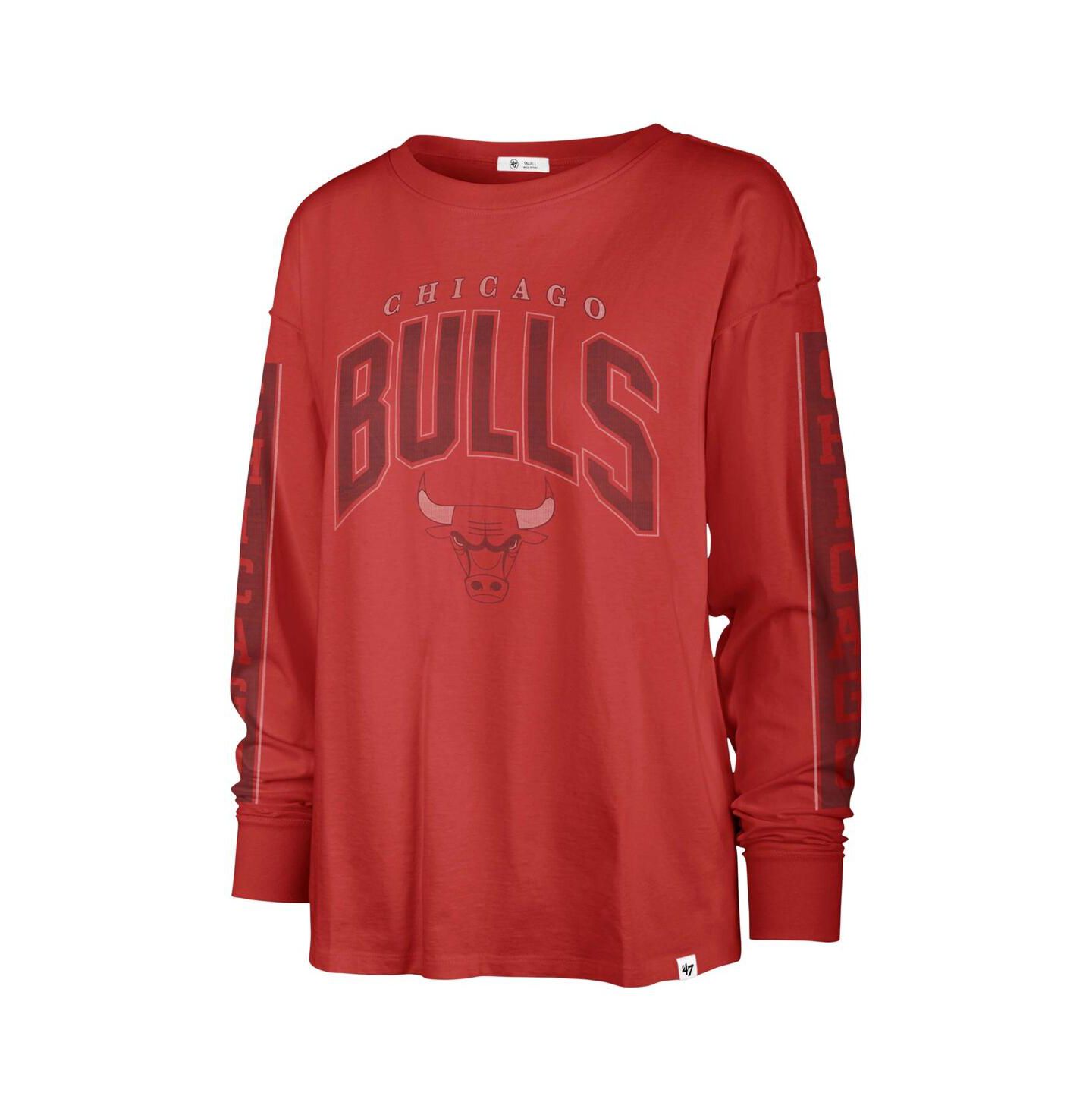 Женская футболка '47 Brand Red Chicago Bulls Tomcat Long Sleeve — фото 3